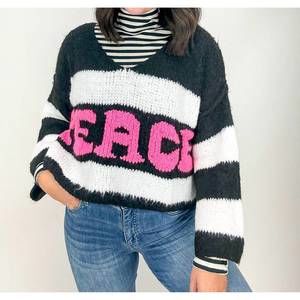NEW ASTRID peace v-neck sweater in black